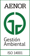 Logotip 'Certificació ISO 14001 - Aenor. Gestió Ambiental'